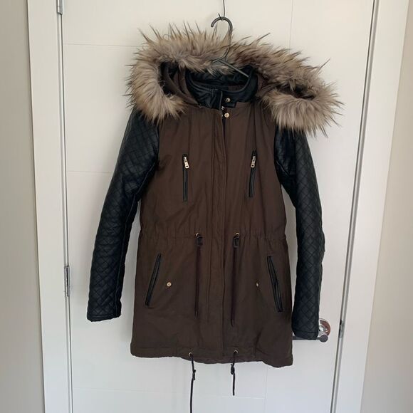 ONLY New Demi Contrast Mid Length Parka - Picture 2 of 7
